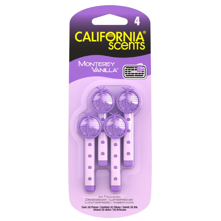 California Scents Vent Sticks Monterey Vanilla 4er Pack