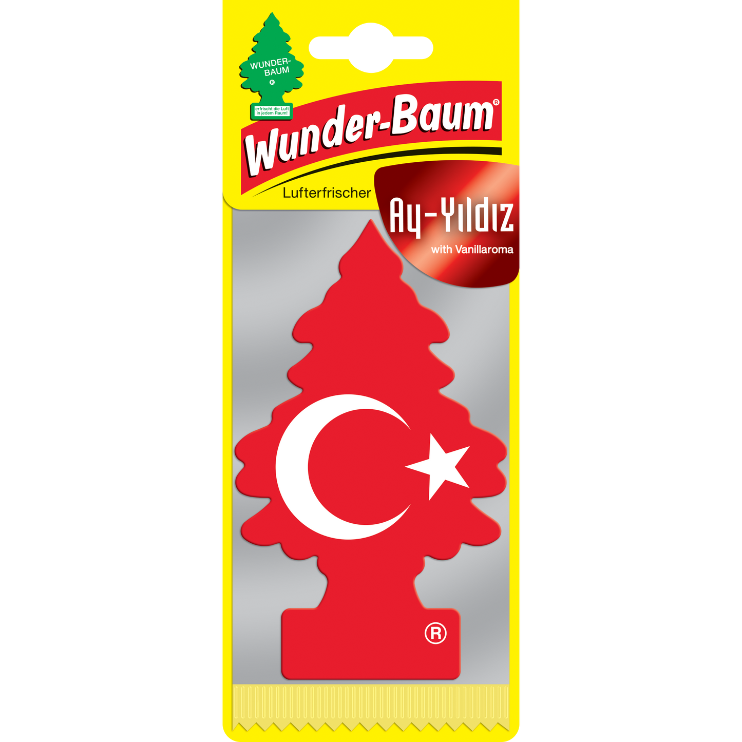 WUNDER-BAUM Duftbaum Türkische Flagge-Ay-Yildiz (mit Vanillaroma)